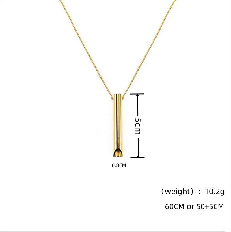 More Mindful Breathing, Anti-Anxiety Pendant, Gold