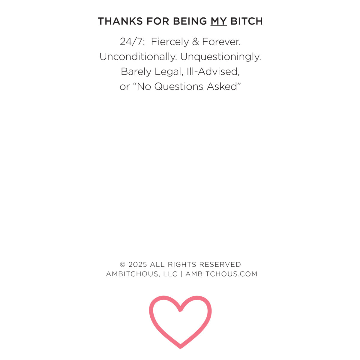 Rose Quartz "I Love You, Bitch" Heart